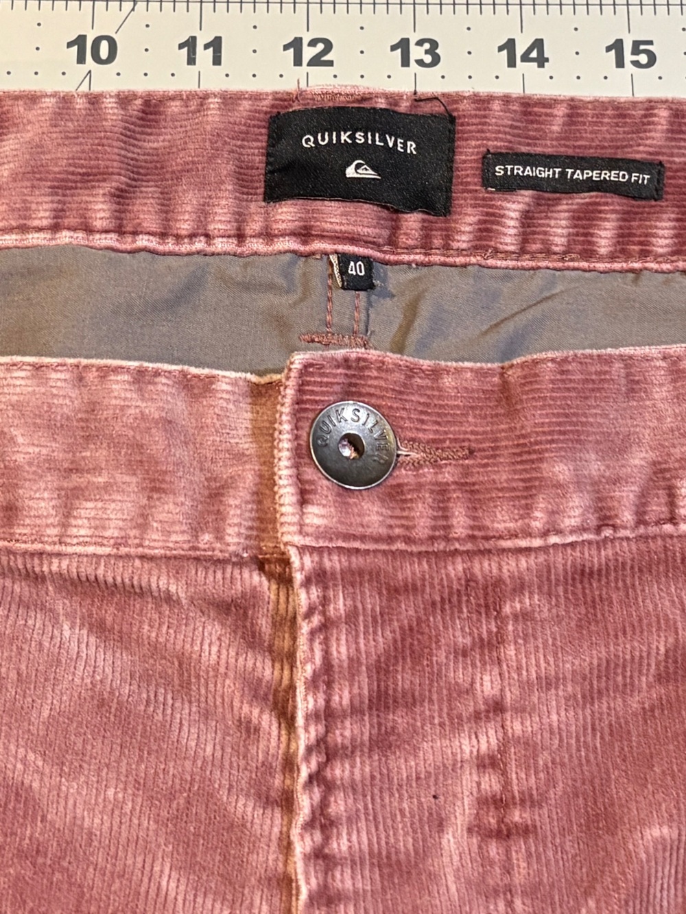 Quiksilver Dusty Mauve Corduroy Trousers Y2K / early 2000s Kracker Size 40 - Picture 4 of 7